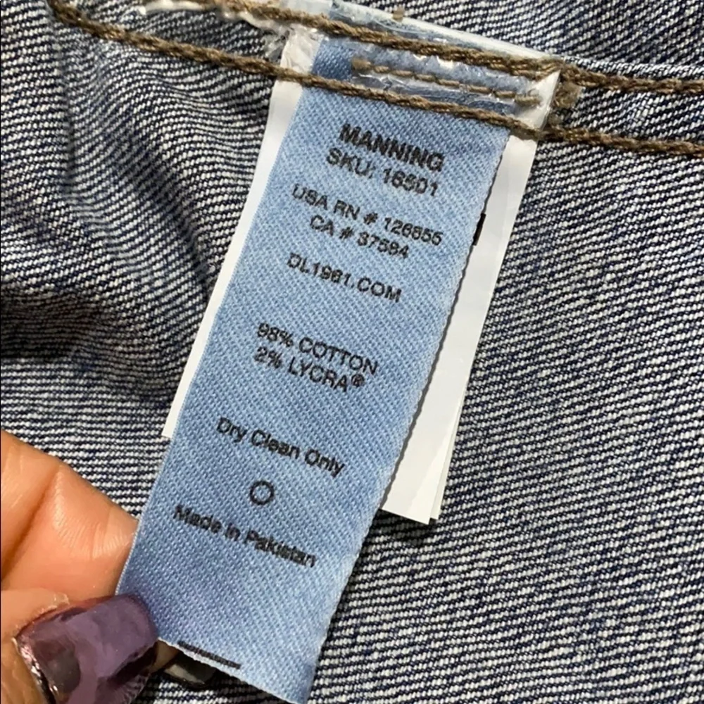 DL1961 Manning Mid Wash Denim Raw Hem Jacket
